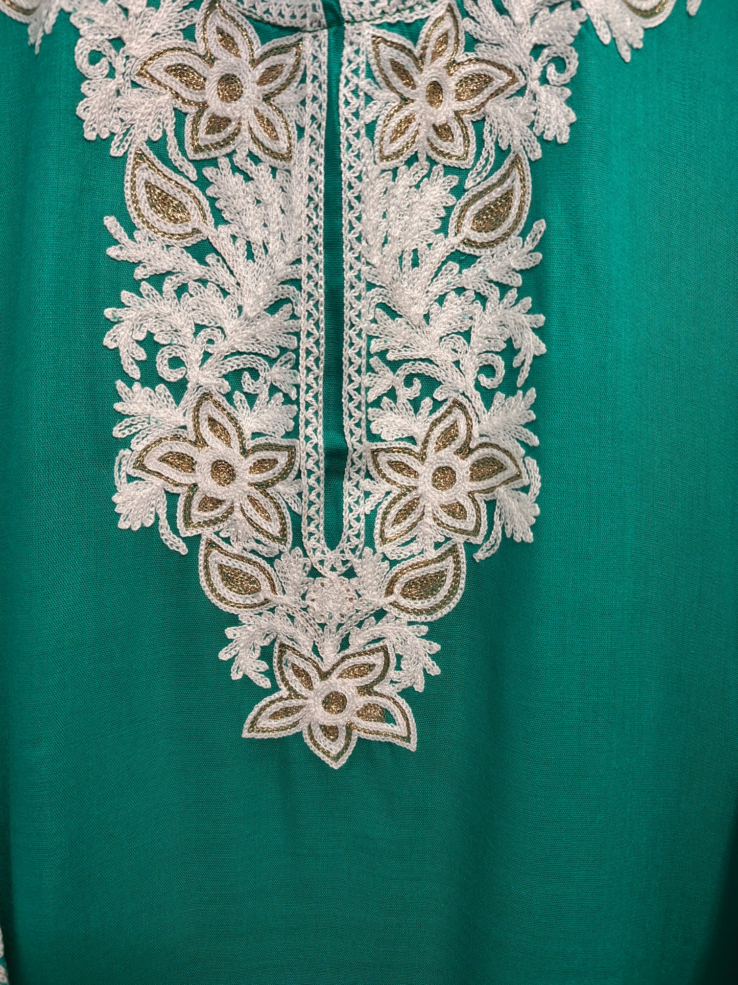 Kashmiri Embroidered Rayon Silk Kurti - Multi Coloured